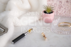 Marijuana Vape Pen with Concentrate on White Marble Luxury Cannabis - The Cannabiz Agency