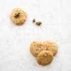 Chocolate Chip Cookies on White Marble – Top Down 2 - Cannabis Royalty Free Stock Images