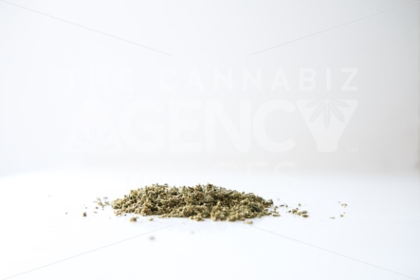 Ground Product on Clean White Backdrop - Cannabis Royalty Free Stock Images