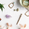 Hippy Festival Essentials on White 2 – Angled - Cannabis Royalty Free Stock Images