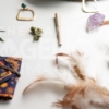 Hippy Festival Essentials on White Angled - Cannabis Royalty Free Stock Images