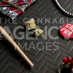 Skull and Roses Girl Power – Angled - Cannabis Royalty Free Stock Images