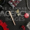Skull and Roses Girl Power – Top Down - Cannabis Royalty Free Stock Images