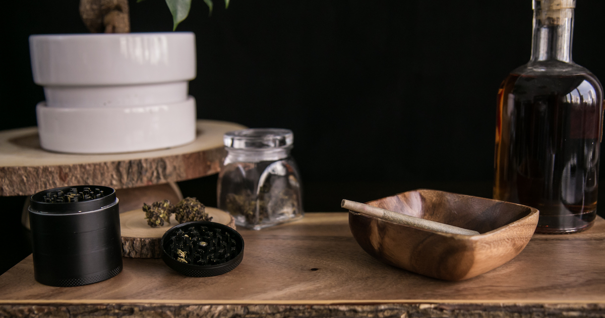 Herb & Wood Collection Cannabis Royalty Free Stock Images