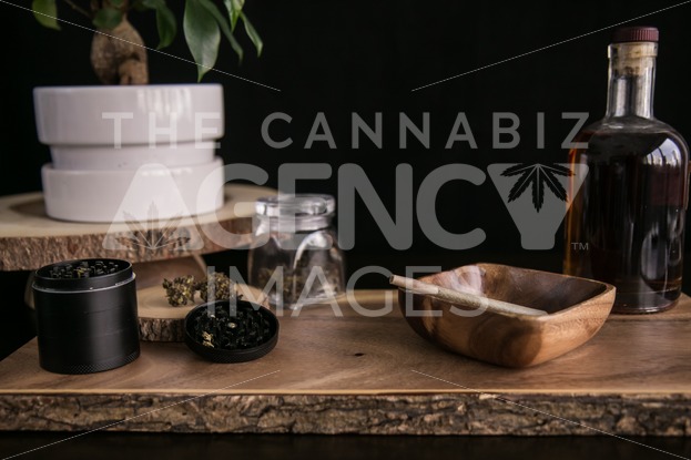 Herbs and Bourbon Wood - Cannabis Royalty Free Stock Images